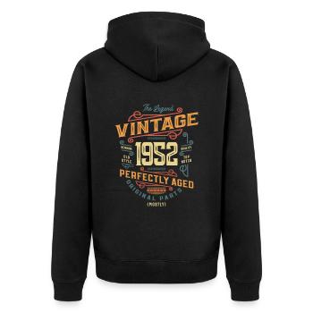 Vintage 1952 71st Birthday - Unisex Premium Organic Zip Hoodie - black - Back - Nico (187cm)