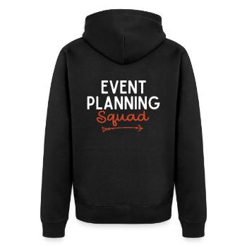 Event Planning, Event Planner - Unisex Premium Organic Zip Hoodie - black - Back - Nico (187cm)