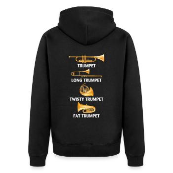 Types Of Trumpet For Trumpet Player - Unisex Premium Bio Zip Hoodie - Schwarz - Hinten - Nico (187cm)