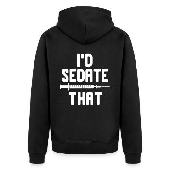 Anesthesia, Anesthesiologist - Unisex Premium Organic Zip Hoodie - black - Back - Nico (187cm)