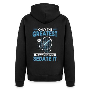 Anesthesia, anaesthetist - Unisex Premium Organic Zip Hoodie - black - Back - Nico (187cm)