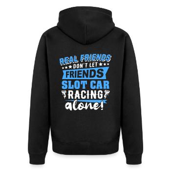 Slot Car Racing - Unisex Premium Bio Zip Hoodie - Schwarz - Hinten - Nico (187cm)