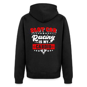 Slot Car Racing - Unisex Premium Bio Zip Hoodie - Schwarz - Hinten - Nico (187cm)
