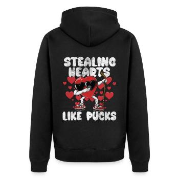 Dabbing Heart Crusher Funny Gentlemen Children Boys - Unisex Premium Organic Zip Hoodie - black - Back - Nico (187cm)