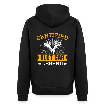 Slot Car Slotrace - Unisex Premium Organic Zip Hoodie - black - Back - Nico (187cm)