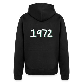 1972 Geburtstag - Unisex Premium Bio Zip Hoodie - Schwarz - Hinten - Nico (187cm)