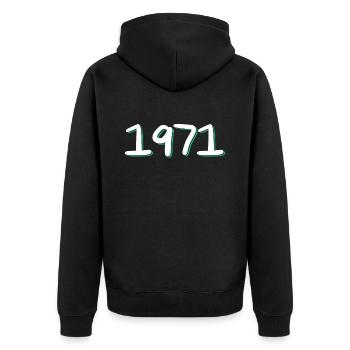 1971 Anniversaire - Veste à capuche bio Premium Unisexe - noir - Dos - Nico (187cm)