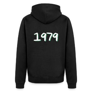 1979 Anniversaire - Veste à capuche bio Premium Unisexe - noir - Dos - Nico (187cm)