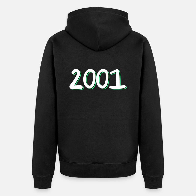 2001 Anniversaire - Veste à capuche bio Premium Unisexe - noir