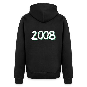 Anniversaire 2008 - Veste à capuche bio Premium Unisexe - noir - Dos - Nico (187cm)