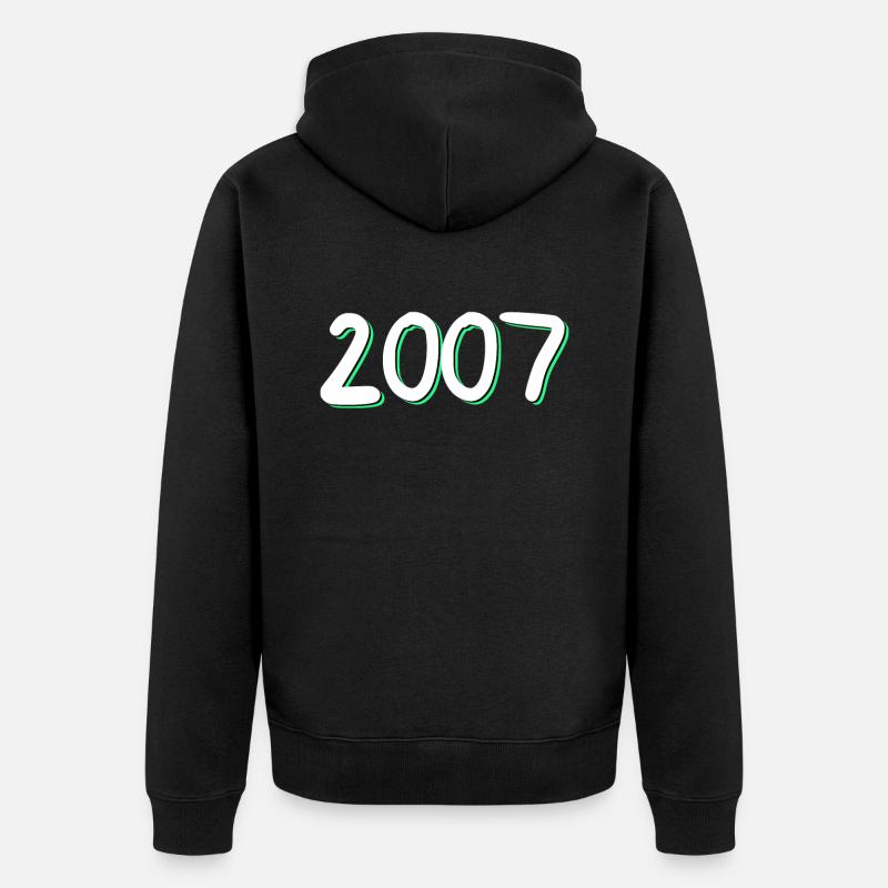 2007 Anniversaire - Veste à capuche bio Premium Unisexe - noir