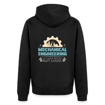 Mechanical Engineering It's Like Civil Engineer - Unisex Premium Bio Zip Hoodie - Schwarz - Hinten - Nico (187cm)