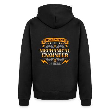 Mechanical Engineering Have No Fear The Engineers - Unisex Premium Organic Zip Hoodie - black - Back - Nico (187cm)