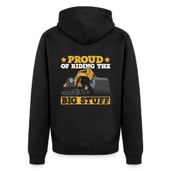 Bagger Baggern Und Schwermaschinenführer - Unisex Premium Bio Zip Hoodie - Schwarz - Hinten - Nico (187cm)