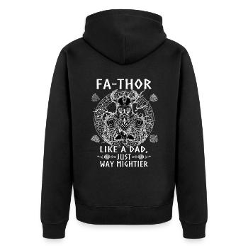 Vathor pour hommes - Fête des pères Cadeau de la fête des pères Viking - Veste à capuche bio Premium Unisexe - noir - Dos - Nico (187cm)