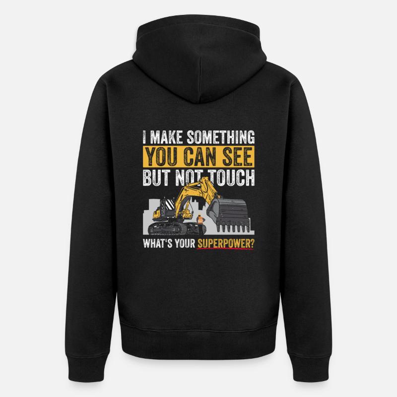 Baggern Baggerfahrer Bagger - Unisex Premium Organic Zip Hoodie - black
