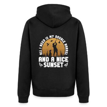 Wachtel Jäger Wachteljagd Jagen - Unisex Premium Bio Zip Hoodie - Schwarz - Hinten - Nico (187cm)