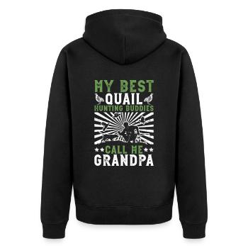Wachtel Jagd Opa Wachteljäger Großvater Jagd - Veste à capuche bio Premium Unisexe - noir - Dos - Nico (187cm)