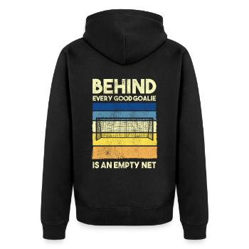 Fußball Tormann Soccer Goalie Spieler Fan Trainer - Unisex Premium Bio Zip Hoodie - Schwarz - Hinten - Nico (187cm)
