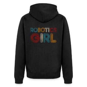 Robot Robotics Engineer Girl - Unisex Premium Organic Zip Hoodie - black - Back - Nico (187cm)