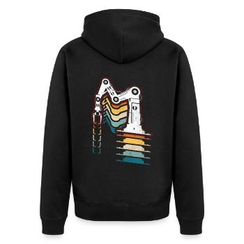 Robot Robotics Engineer Retro - Unisex Premium Organic Zip Hoodie - black - Back - Nico (187cm)