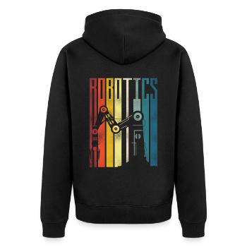 Robot Robotics Engineer Retro - Unisex Premium Organic Zip Hoodie - black - Back - Nico (187cm)