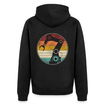 Robot Robotics Engineer Retro - Unisex Premium Organic Zip Hoodie - black - Back - Nico (187cm)