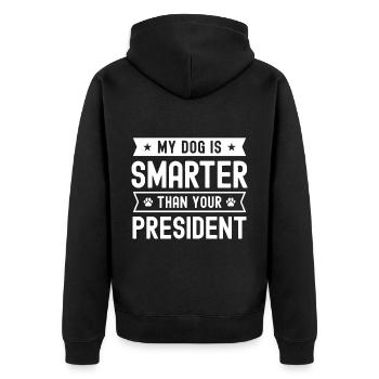 Mon chien est plus intelligent que votre président - Veste à capuche bio Premium Unisexe - noir - Dos - Nico (187cm)
