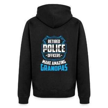 Les policiers à la retraite sont la pension de l’arrière-grand-père - Veste à capuche bio Premium Unisexe - noir - Dos - Nico (187cm)