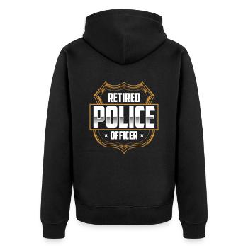 Policier à la retraite Policier à la retraite Retraité - Veste à capuche bio Premium Unisexe - noir - Dos - Nico (187cm)
