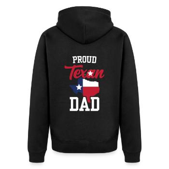 Proud Texas Father Texas Texan Pride - Unisex Premium Organic Zip Hoodie - black - Back - Nico (187cm)