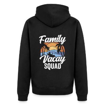Family Holidays Squad Family Family Holidays - Unisex Premium Organic Zip Hoodie - black - Back - Nico (187cm)