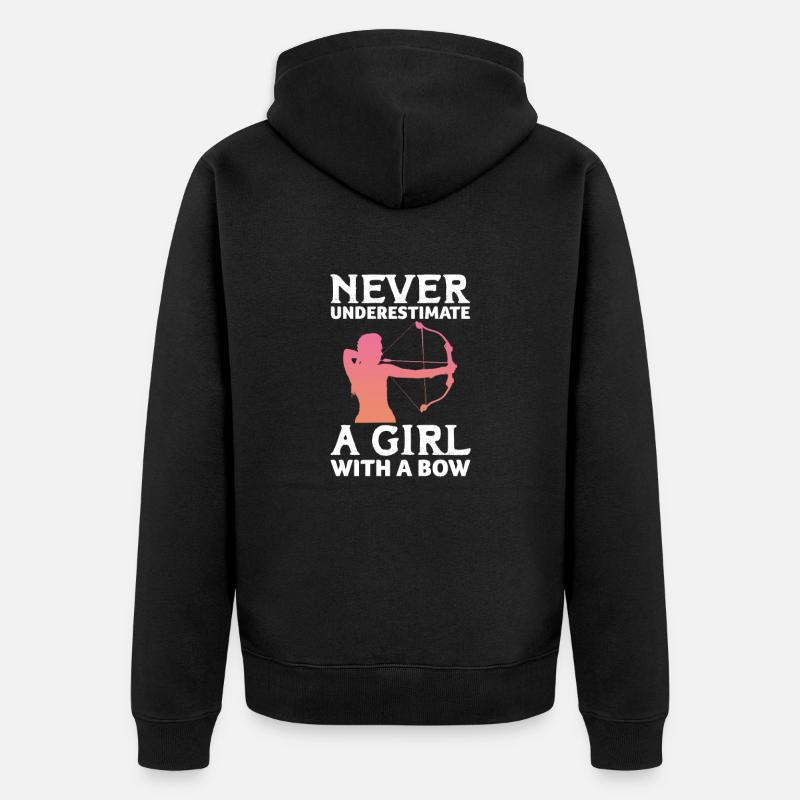 Bogenschiessen - Unisex Premium Bio Zip Hoodie - Schwarz