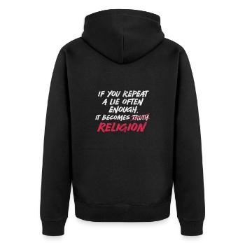 Athéisme athée Anti Religion Dieu Don - Veste à capuche bio Premium Unisexe - noir - Dos - Nico (187cm)