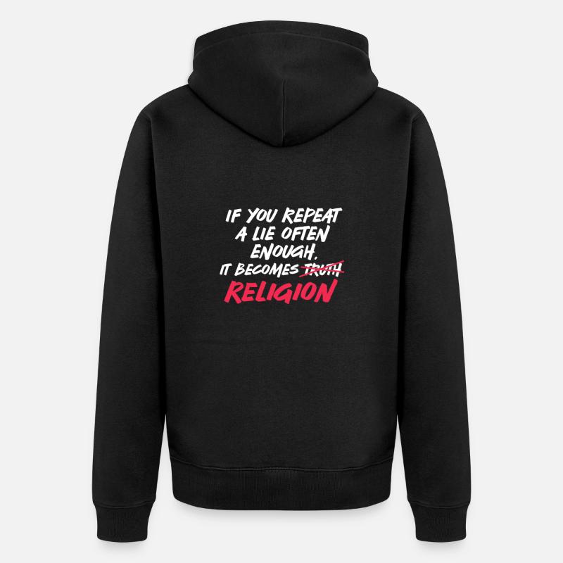 Athée - Veste à capuche bio Premium Unisexe - noir