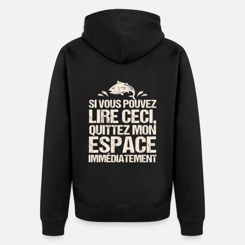 Pêche Humour - Veste à capuche bio Premium Unisexe - noir