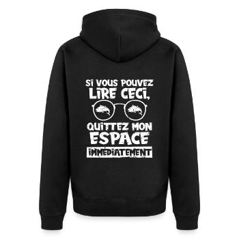Drôle De Pêcheur Humour Pêche - Veste à capuche bio Premium Unisexe - noir - Dos - Nico (187cm)
