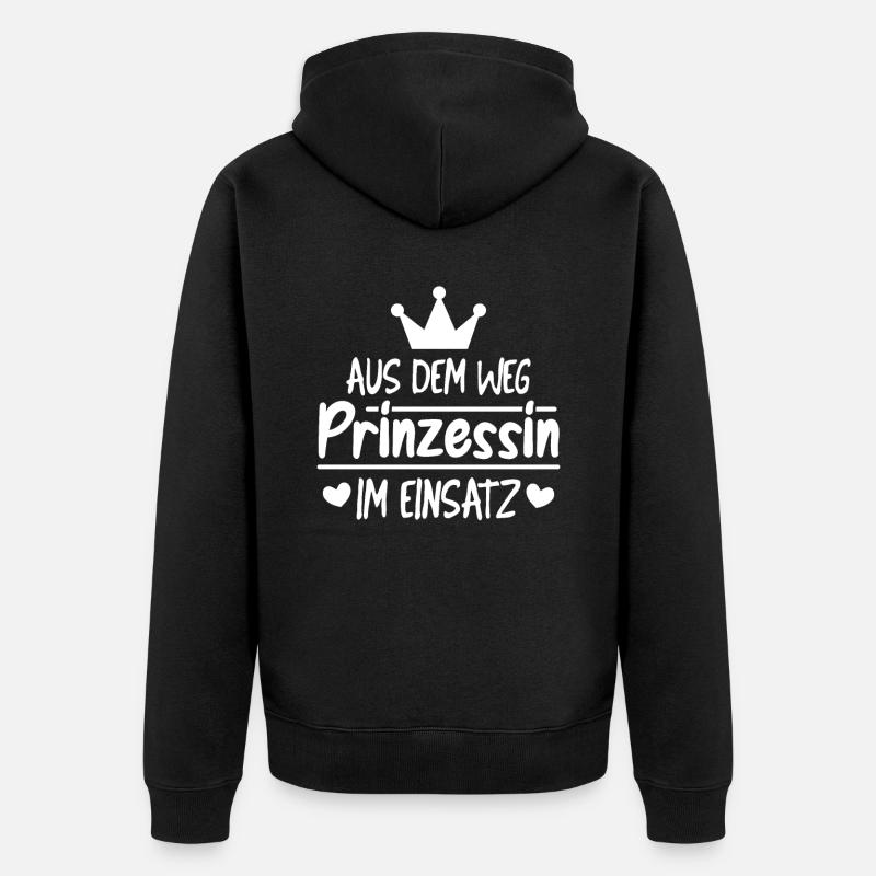 Prinzessin Krone - Unisex Premium Bio Zip Hoodie - Schwarz