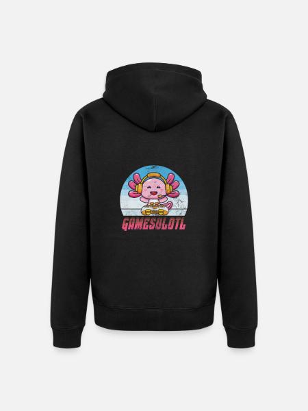 Axolotl Wassertier Wasser Geschenk - Unisex Premium Bio Zip Hoodie - Schwarz