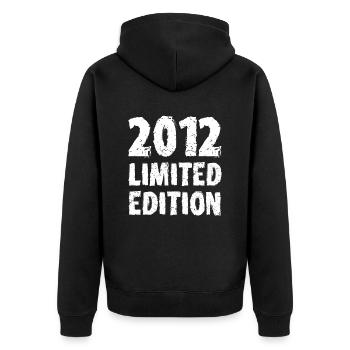 2012 Édition Limitée Anniversaire Cadeau Femme Mari - Veste à capuche bio Premium Unisexe - noir - Dos - Nico (187cm)