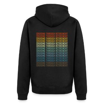 Auf Kreuzfahrt durch den Ruhestand Kreuzfahrt-Urla - Unisex Premium Bio Zip Hoodie - Schwarz - Hinten - Nico (187cm)