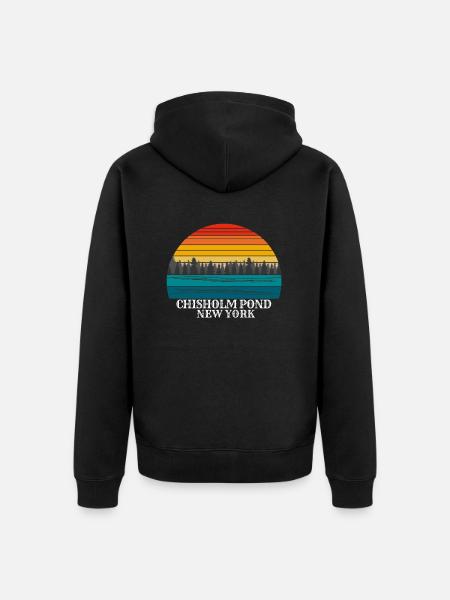 Chisholm Pond New York - Unisex Premium Organic Zip Hoodie - black