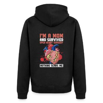 Herzoperation Herz OP Herztransplantation Maman - Veste à capuche bio Premium Unisexe - noir - Dos - Nico (187cm)