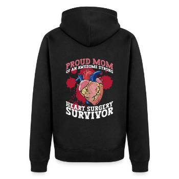 Herztransplantation Herzinfarkt Stolze Mama - Veste à capuche bio Premium Unisexe - noir - Dos - Nico (187cm)