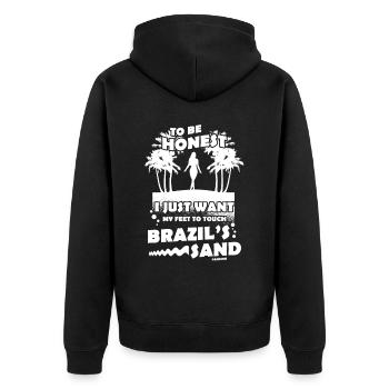 Brésil Rio de Janeiro Amérique du Sud Cadeau - Veste à capuche bio Premium Unisexe - noir - Dos - Nico (187cm)