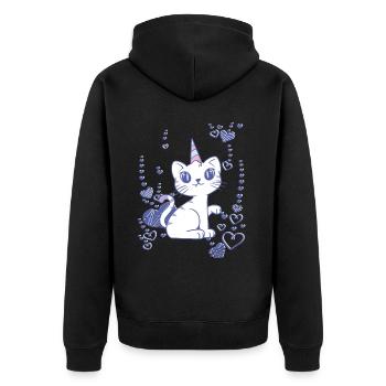 Fête Chaton Chaton Anniversaire - Veste à capuche bio Premium Unisexe - noir - Dos - Nico (187cm)