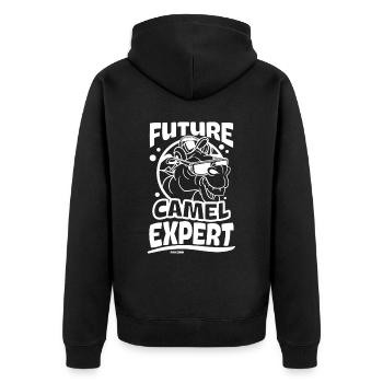 Future Camel Expert - Unisex Premium Bio Zip Hoodie - Schwarz - Hinten - Nico (187cm)