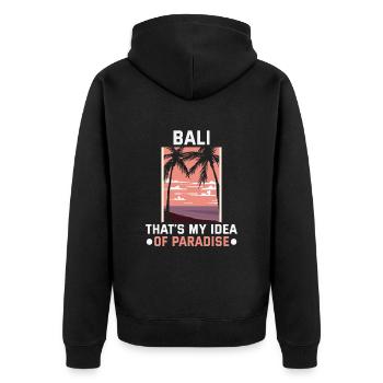 Bali Indonesien Strandurlaub am Meer - Unisex Premium Bio Zip Hoodie - Schwarz - Hinten - Nico (187cm)