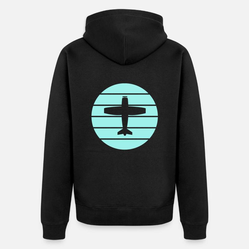 Flugzeug - Unisex Premium Bio Zip Hoodie - Schwarz