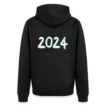 2024 Anniversaire - Veste à capuche bio Premium Unisexe - noir - Dos - Nico (187cm)